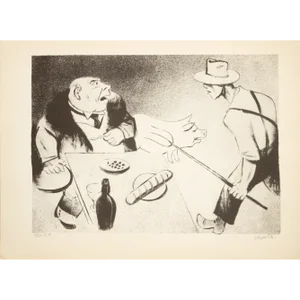 1939 After William Gropper "Relief", First Edition Period Offset Lithograph