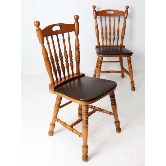 Vintage Spindle Back Dining Chairs Set of 4 For Sale - Image 15 of 18