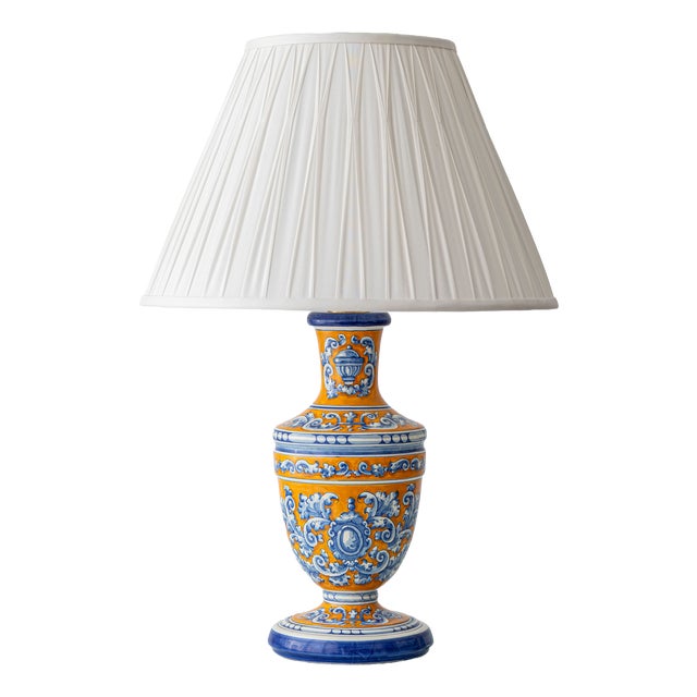 Vintage Talavera De La Reina Pottery Table Lamp in Spanish Majolica, 1980s For Sale
