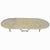 Parisian bistro table, 20th century, oval marble top over a white painted cast iron base with a cross stretcher Height:...