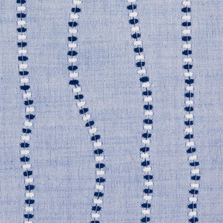 Sample - Schumacher Elodie Embroidery Fabric in Chambray For Sale
