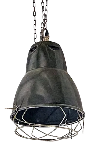 Industrial Italian Mid-Century Modern Dark Gray Metal Chandelier, 1960s