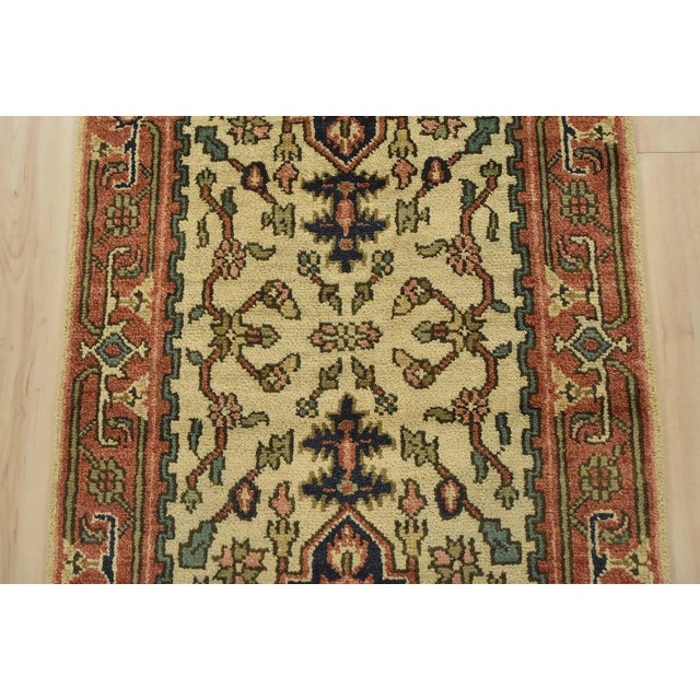 2020s Heriz Runner 2’7” X 8’1” Ivory Wool Tribal Hand-Knotted Oriental Rug For Sale - Image 5 of 12