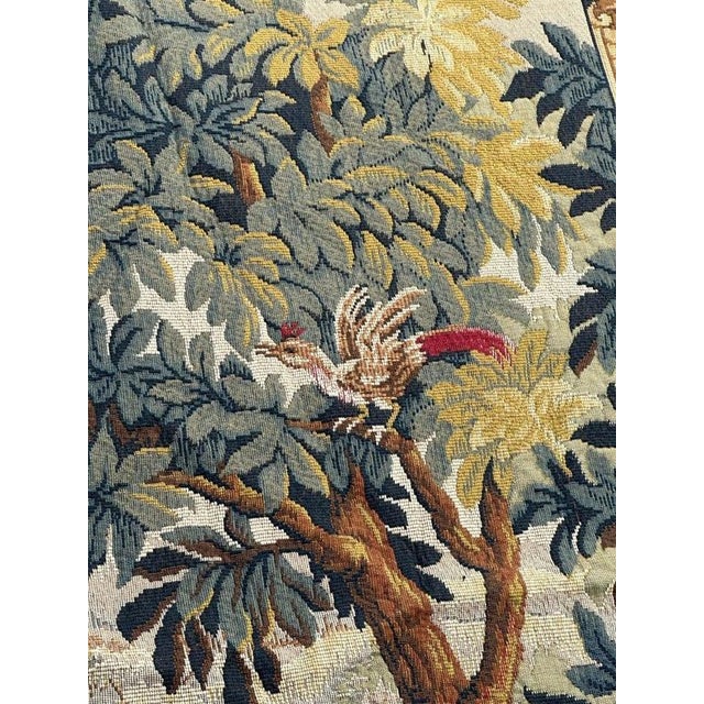 Vintage French Jacquard The Lignon Tapestry in the style of Aubusson, 1970s For Sale - Image 10 of 18
