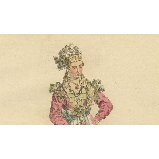 Black Jefferys, Lady of Chio Greek Island Dress, 1749, Print For Sale - Image 8 of 9