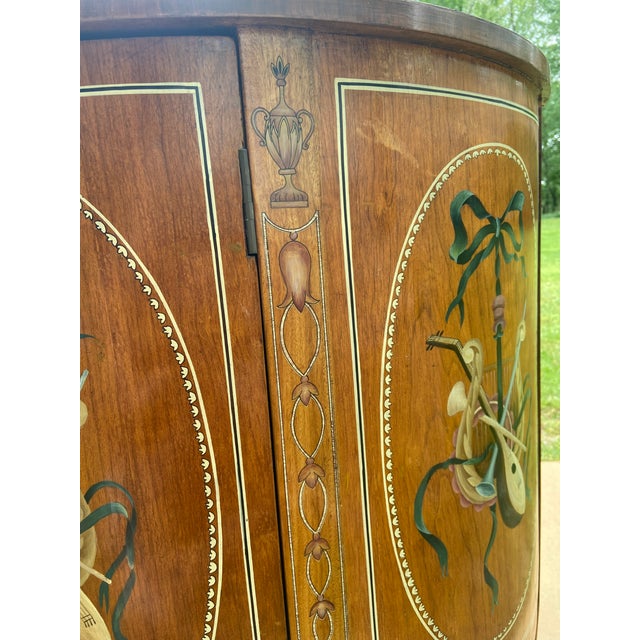 Henredon Mid 20th Century Louis XV French Style Demilune Cabinet For Sale - Image 4 of 12