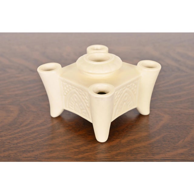 Rookwood Pottery Arts & Crafts Glazed Ceramic Candlestick Holder, 1934 For Sale In South Bend - Image 6 of 10