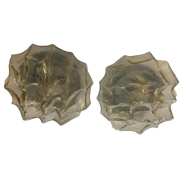 Vintage Mazzega Murano Glass Light Fixture - Flushmount For Sale - Image 10 of 12