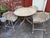 Mid 20th Century Woodard Strap Iron Patio Set, Winter Beige Powder Coated, 5 Pieces, Attributed For Sale In Atlanta - Image 6 of 9