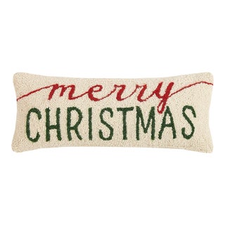 Merry Christmas Hook Pillow 8" x 20" For Sale