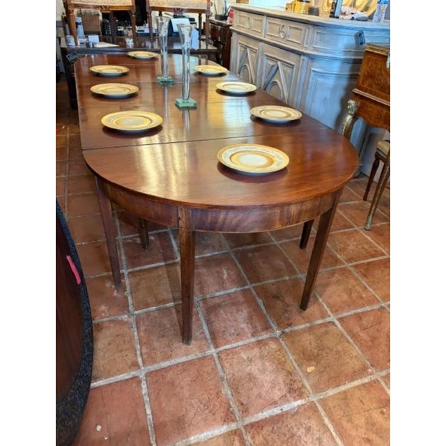 Wood Circa 1840 Georgian Pair of English D End Tables With Mahogany Dining Table For Sale - Image 7 of 8