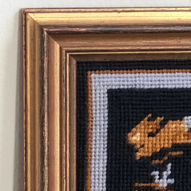 1970s 1979 Vintage Persian Tapestry Needlepoint — Framed For Sale - Image 5 of 9