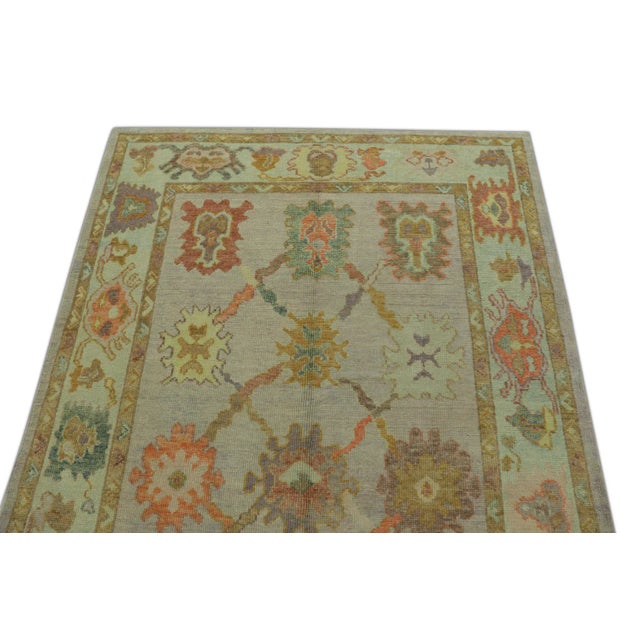 Modern Turkish Oushak Rug 5' x 6'5" For Sale - Image 4 of 6