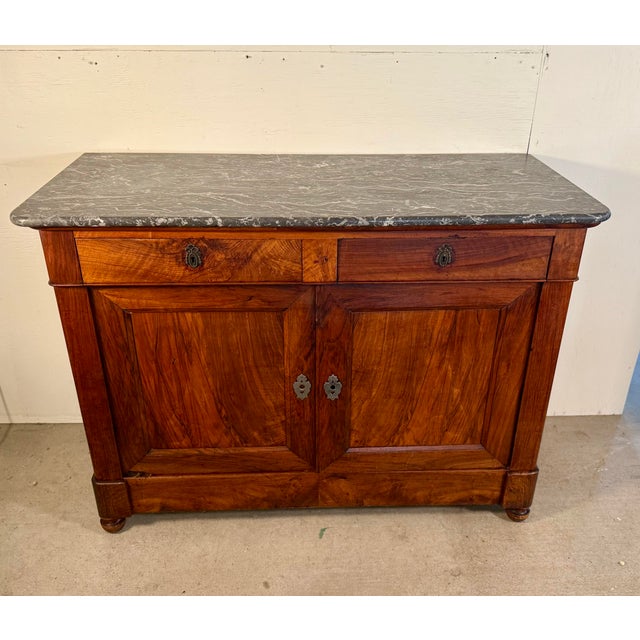 Antique French Buffet W/ Belgian Marble Top For Sale - Image 10 of 12