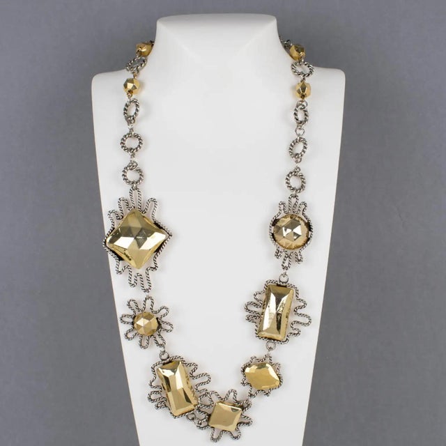 Contemporary Alexis Lahellec Paris Bi-Color Metal Necklace For Sale - Image 3 of 10