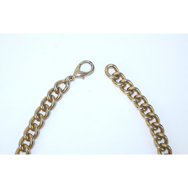 Gold Vintage Scarab Bib Chain Link Egyptian Style Necklace, c.1980 For Sale - Image 8 of 11