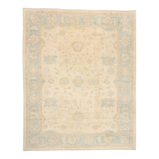 Textile Turkish Oushak Rug with Modern Style - 12'10 x 15'08 For Sale - Image 7 of 7