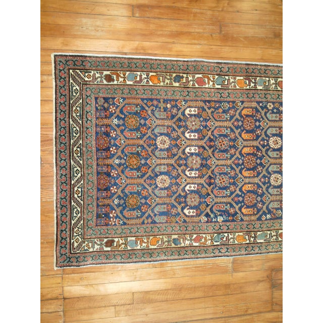 Early 20th Century Antique Zabihi Collection Navy Persian Runners - A Pair - 3'4" x 17'2" For Sale - Image 5 of 10