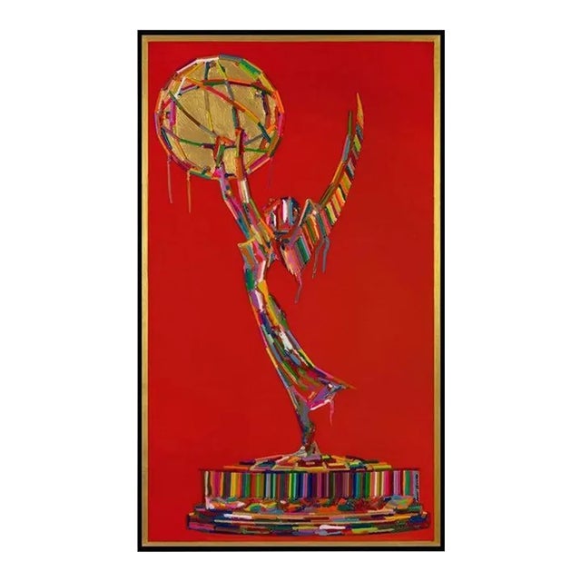 Pop Art Melted Crayon Emmy Award on Red Background For Sale