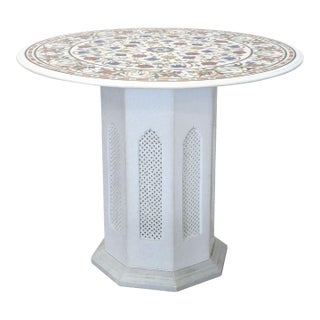 Pietra-Dura Marble Bistro Table For Sale