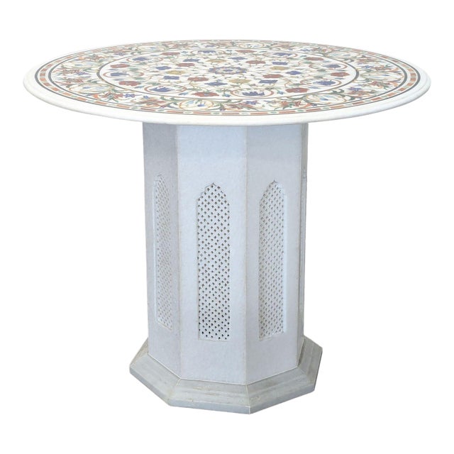 Pietra-Dura Marble Bistro Table For Sale