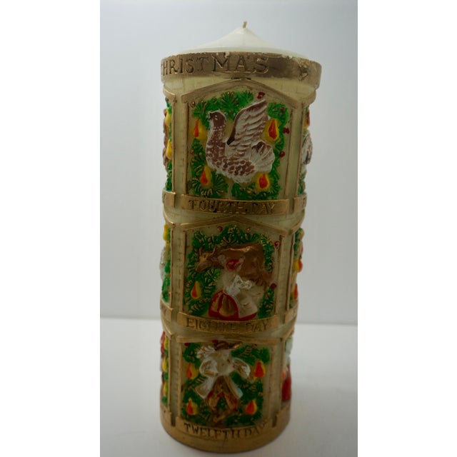 An exceptional and beautifully preserved (1960s-1970s) mid-century holiday statement piece, this vintage "Twelve Days of...