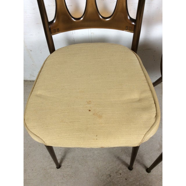 Chromcraft Mid Century Modern Pair of Chairs With Smoked Lucite Seat Back and Vintage Upholstery by Chromecraft For Sale - Image 4 of 13