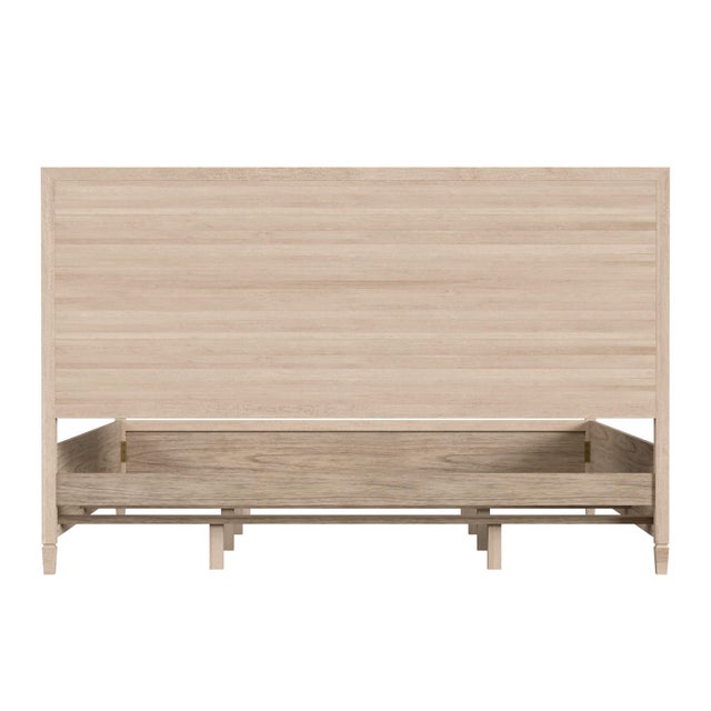 Wood Flagstaff King Size Cane Panel Bed, Desert Sand For Sale - Image 7 of 9