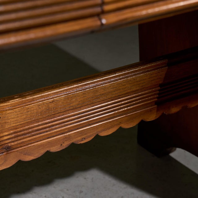 Desk in Chestnut with Grissinato Carvings by Osvaldo Borsani, Italy For Sale - Image 6 of 9