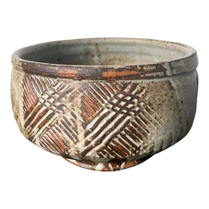 Large Ceramic Bowl with Carving by Warren Mackenzie