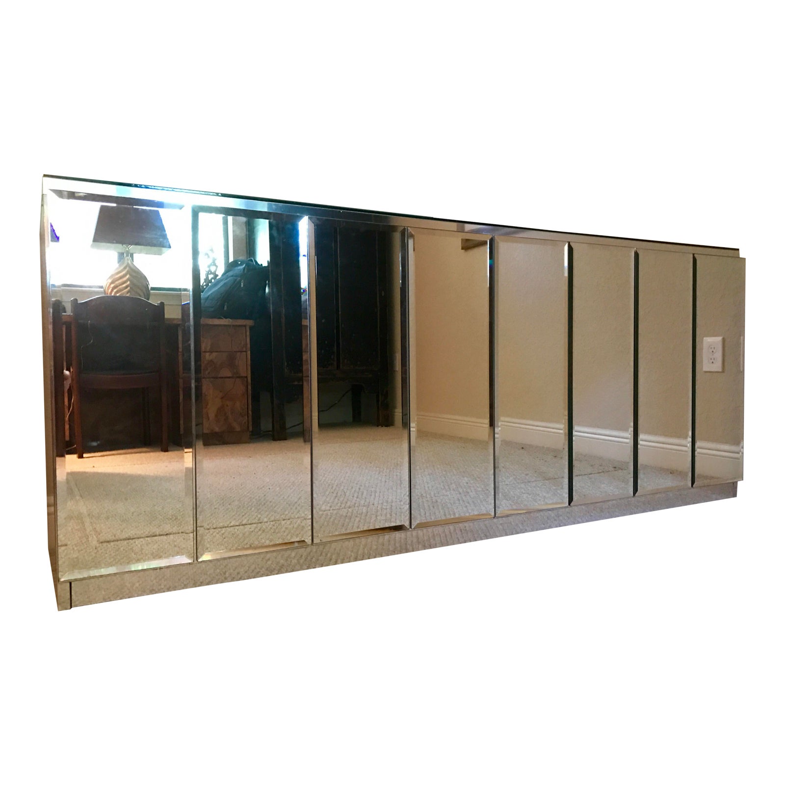 Ello Beveled Glass Credenza Chairish