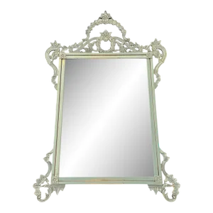 Antique French Rococo Solid Brass Wall Mirror