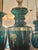 Hollywood Regency Mid-Century Italian Neoclassical Emerald Glass Urn Lamps, Likely Empoli Glass, Circa 1955-1965 - A Pair For Sale - Image 3 of 12
