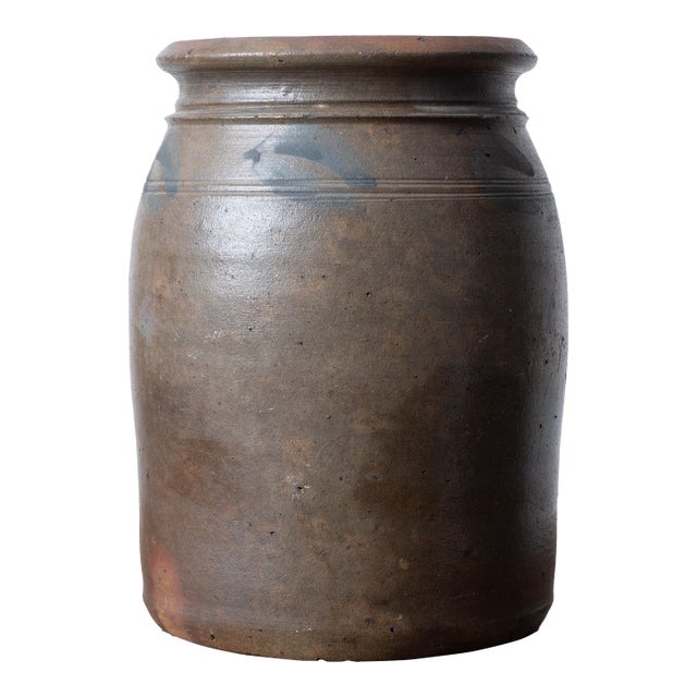 Virginia Stoneware Blue Slip Crock For Sale