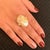 White Diamond Freshwater Pearl Ring 14Karat Gold Baroque Women 33.45 mm Certified For Sale - Image 8 of 9
