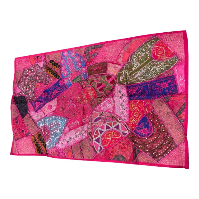 2000s Pink Magnolia Sari Tapestry For Sale