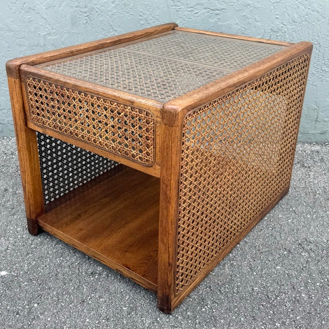 Vintage Boho Chic Cane and Oak Modular Sofa and Table Set by Desoto - 8 Pieces For Sale - Image 12 of 12