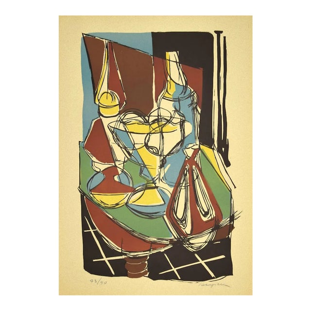 Guido La Regina - Composition - Linoleum - Late 20th-Century For Sale
