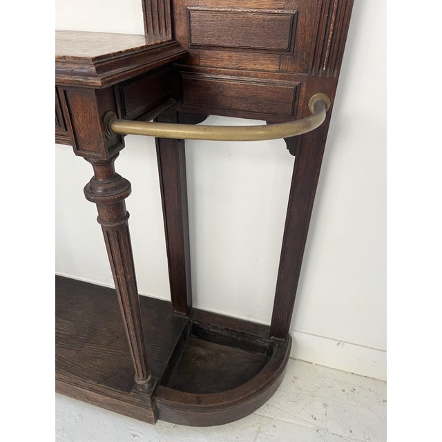 Wood 20th Century Louis XVI Console Coat Rack with Bronze Panthers For Sale - Image 7 of 15