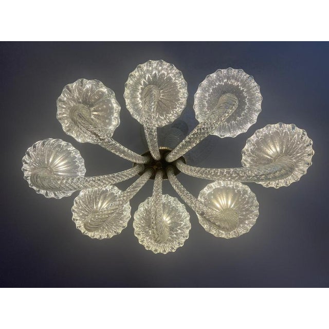 Murano Glass Chandelier attributed to Barovier & Toso, 1940s For Sale - Image 3 of 18