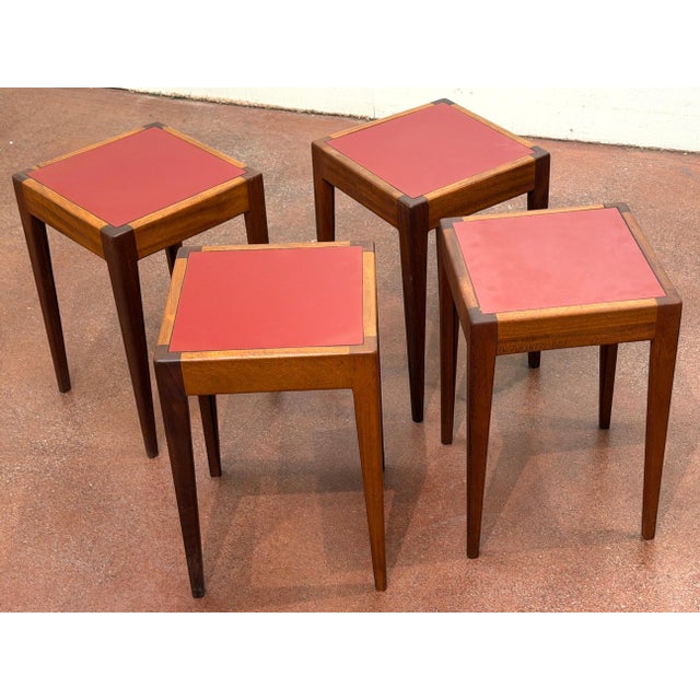French Modern Stacking Tables in the Style of Jacques Adnet France Circa 1960s For Sale - Image 11 of 11