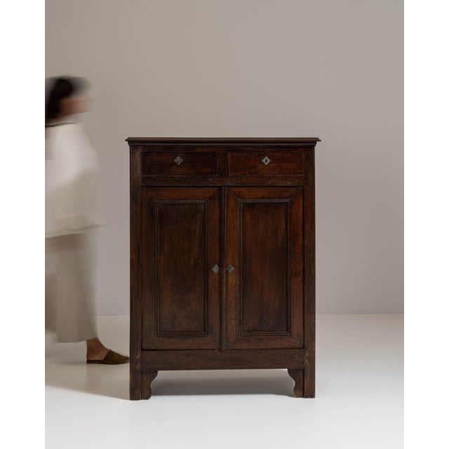 Wood 19th Century French Dark Brown Neoclassical Cabinet in Originall Patina For Sale - Image 7 of 15