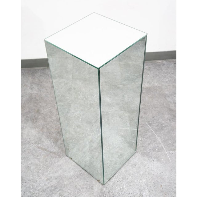 Mid Century Modern Pedestal Mirror Square Table Display Art Glass Rectangular For Sale In Sacramento - Image 6 of 12