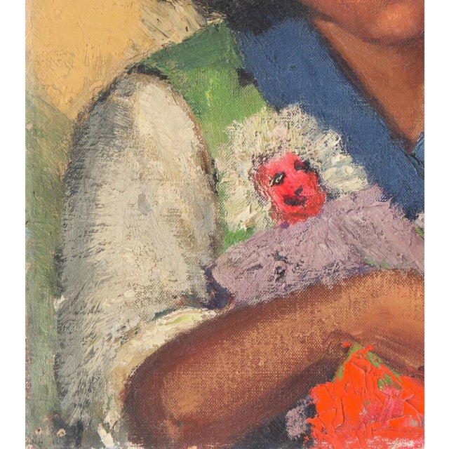 'Hopi Girl With Kachina Doll' by Katharine Benepe, California Woman Artist, 1936, Los Angeles Art Association, Taos For Sale - Image 4 of 10