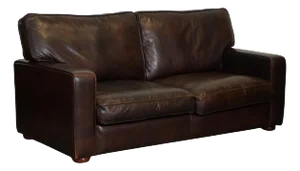 Vintage Brown Leather Two to Three Seater Sofa