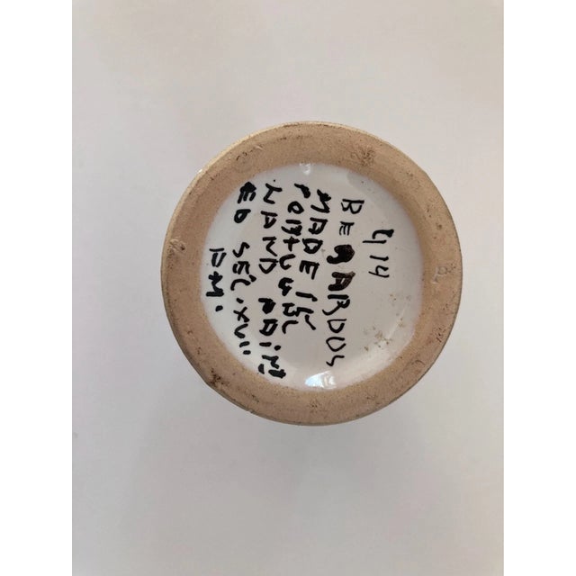 Mid-Century Modern Vintage Berardos Portugal Sec XVII Hand Painted Ceramic Vase Signed For Sale - Image 3 of 4