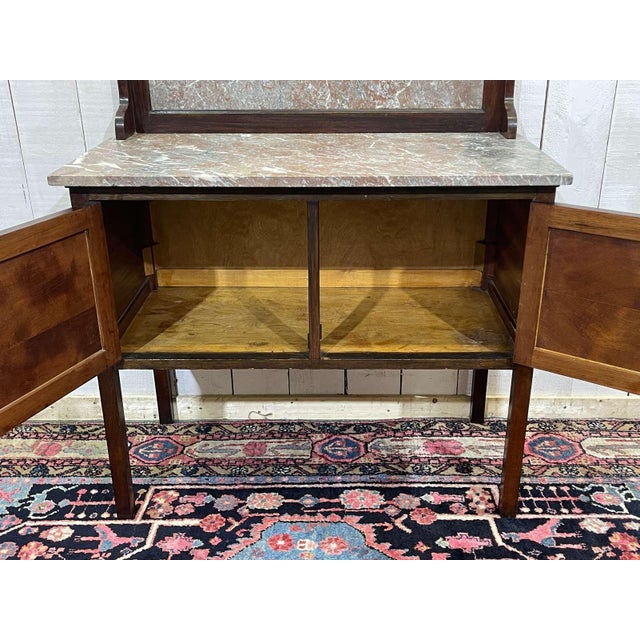 English Mahogany and Marble Bathroom Table For Sale - Image 9 of 14