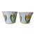 Vintage Italian Hand Painted Terracotta Pottery Cache Pot Planters - Pair For Sale