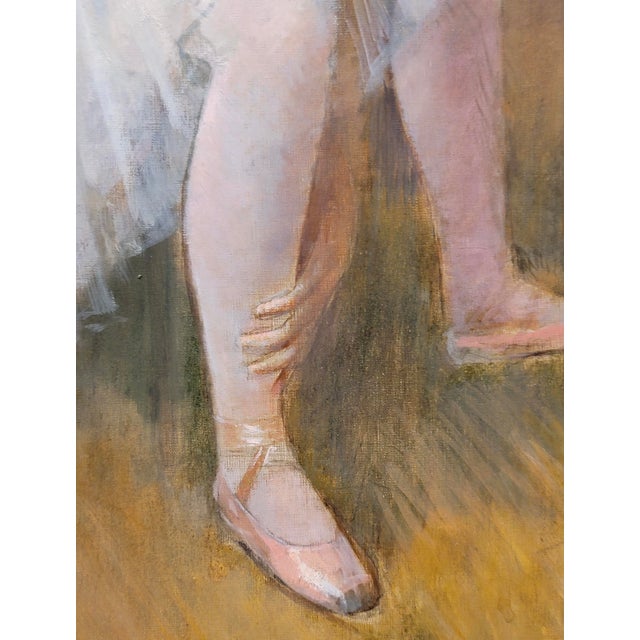 Wood Paul Clemens- Ballerina Stretching - Oil Painting For Sale - Image 7 of 12