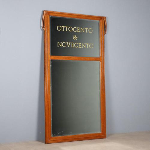 Large Vintage Mirror with Oak Frame For Sale - Image 12 of 12